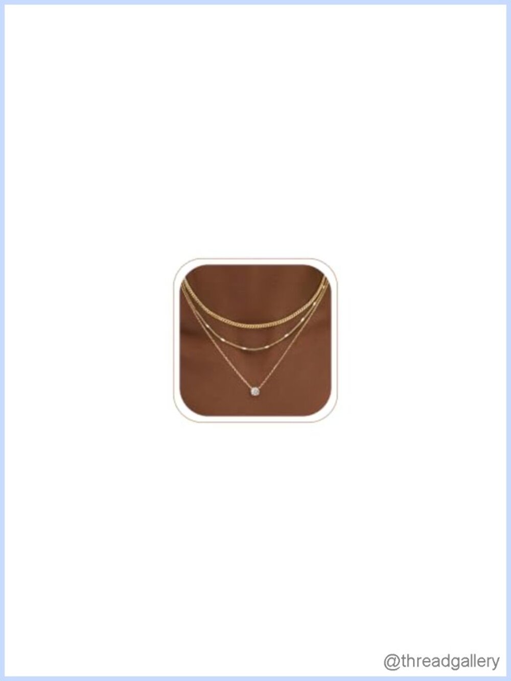 Layered Gold Plated Necklace Set for Women, Dainty Pendant with CZ, Stackable